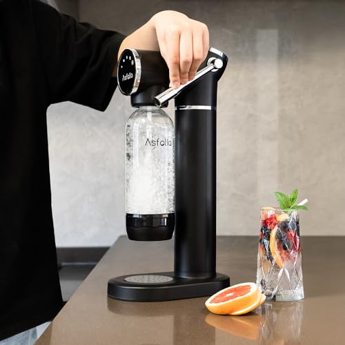 Black Stainless Sparkling Water Maker with 3 Carbonation Bottles R518287