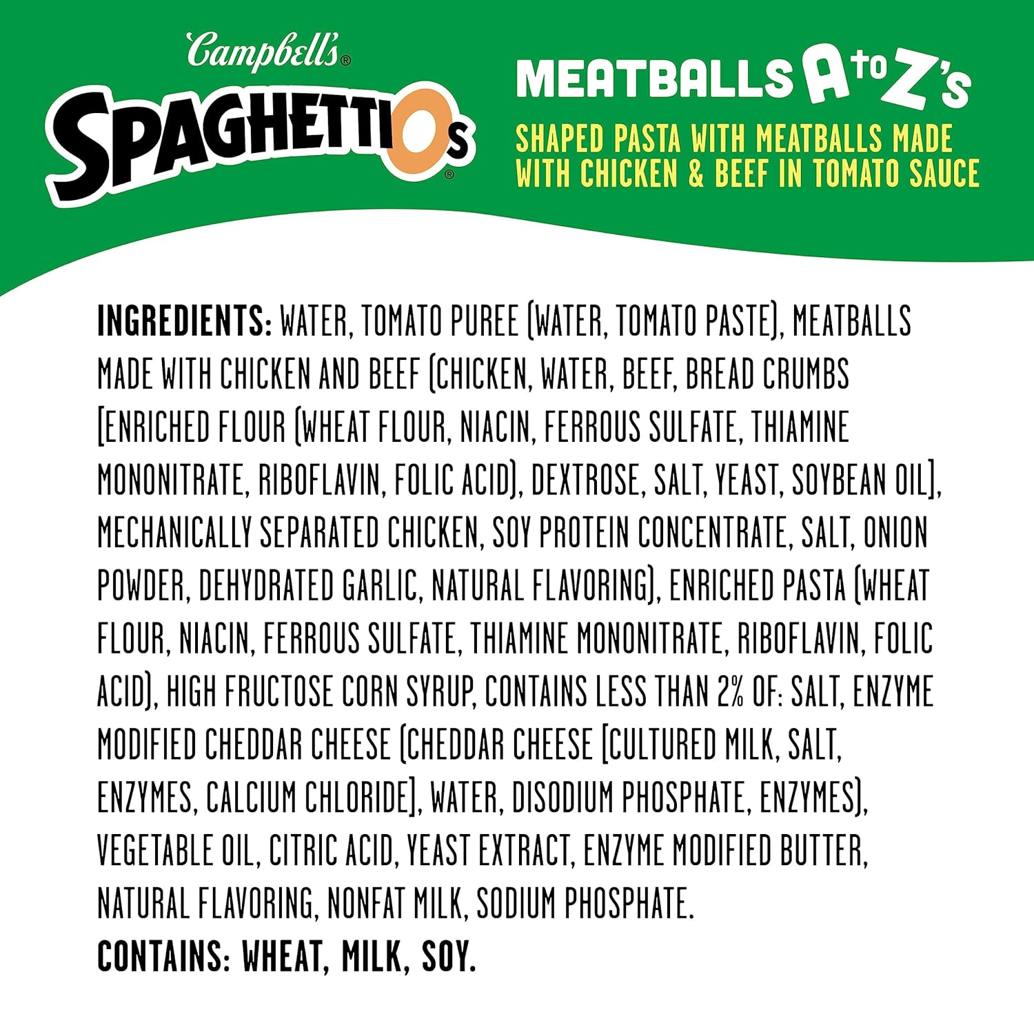15.6 oz Canned Pasta with Meatballs (Pack of 12) O127