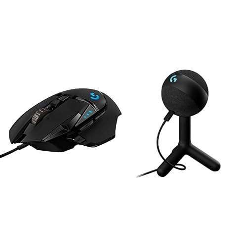G502 HERO Wired Gaming Mouse with HERO 25K Sensor, 25,600 DPI, RGB, Adjustable Weights, 11 Programmable Buttons T582