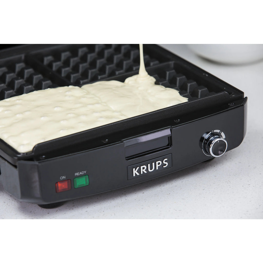 4 Slice Stainless Steel Belgian Waffle Maker with Removable Plates J962