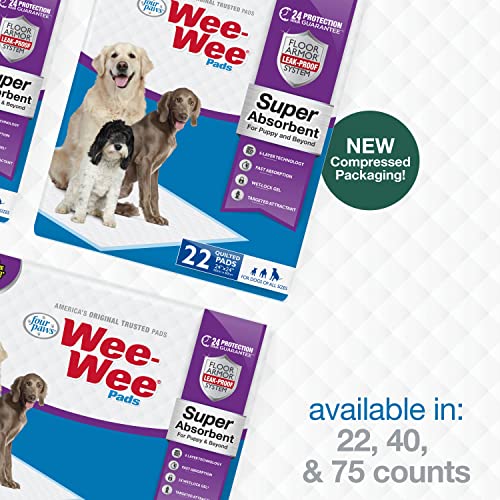 Super Absorbent Unscented Quilted Pee Pads, 24" x 24" (22 Count) D19159