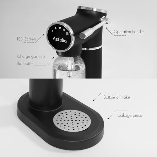 Black Stainless Sparkling Water Maker with 3 Carbonation Bottles R518287