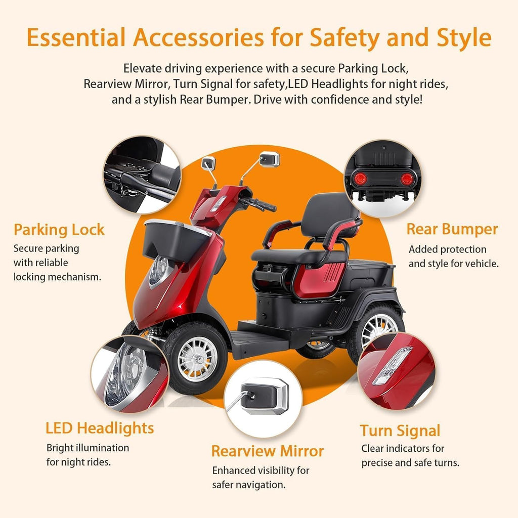 Red 2 Seater Mobility Scooter K4885