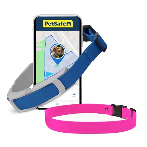 GPS Dog Collar with App, Waterproof Rechargeable (Blue, Grey) Y2567