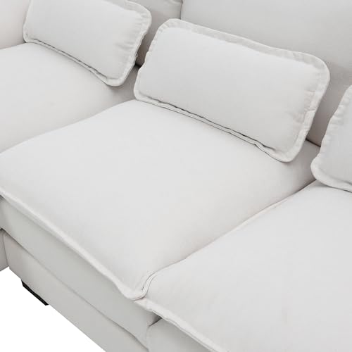 Gray Velvet U Shape Sectional Sofa with 4 Waist Pillows X431162