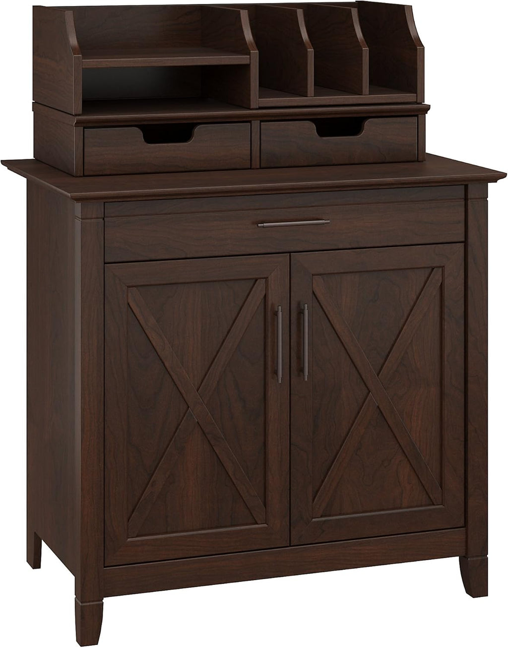 Washed Gray Secretary Desk with 5 Shelf Bookcase Z66049