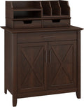 Washed Gray Secretary Desk with 5 Shelf Bookcase Z66049