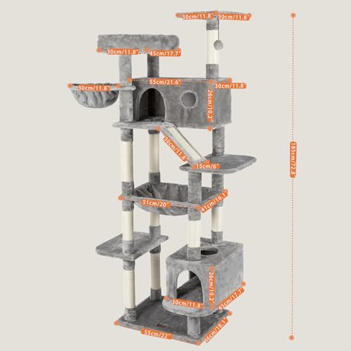 Beige Large Cat Tree with Sisal Scratching Posts and Padded Plush Perch P52740