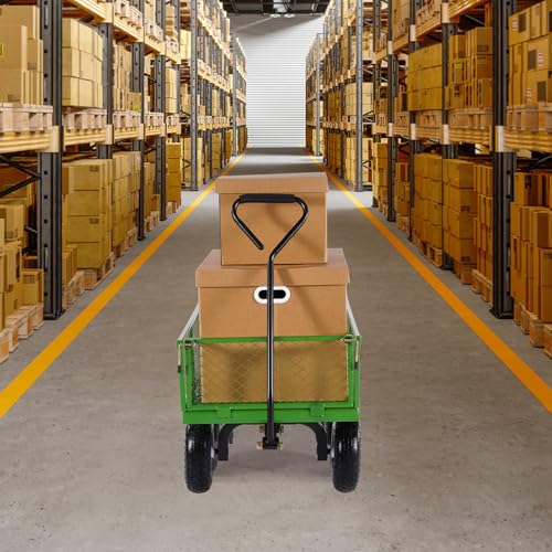 Heavy Duty Steel Garden Cart with 10" Tires and Removable Sides F351730