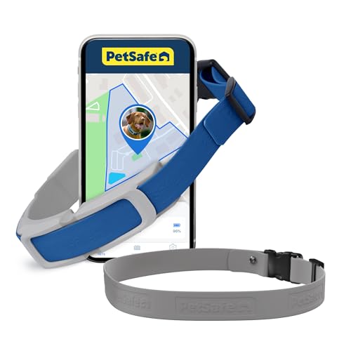 GPS Dog Collar with App, Waterproof Rechargeable (Blue, Grey) Y2567
