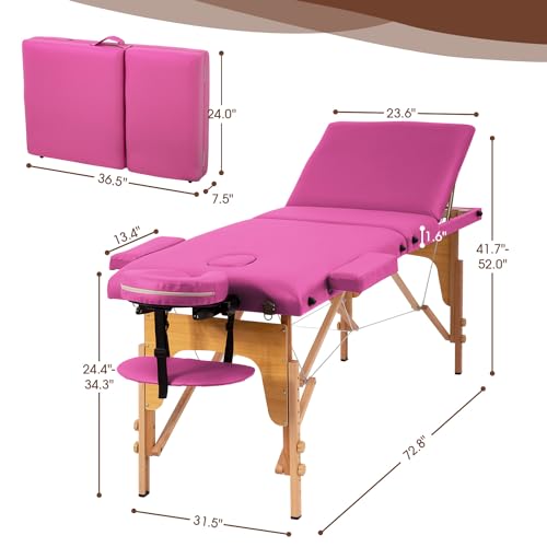 24 inch Wide Folding Height Adjustable Massage Table with Non-Woven Bag S16133