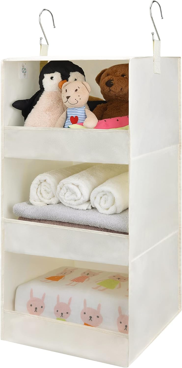 3-Pack Cloth Storage Bins & 1-Pack Hanging Closet Organizer K4457