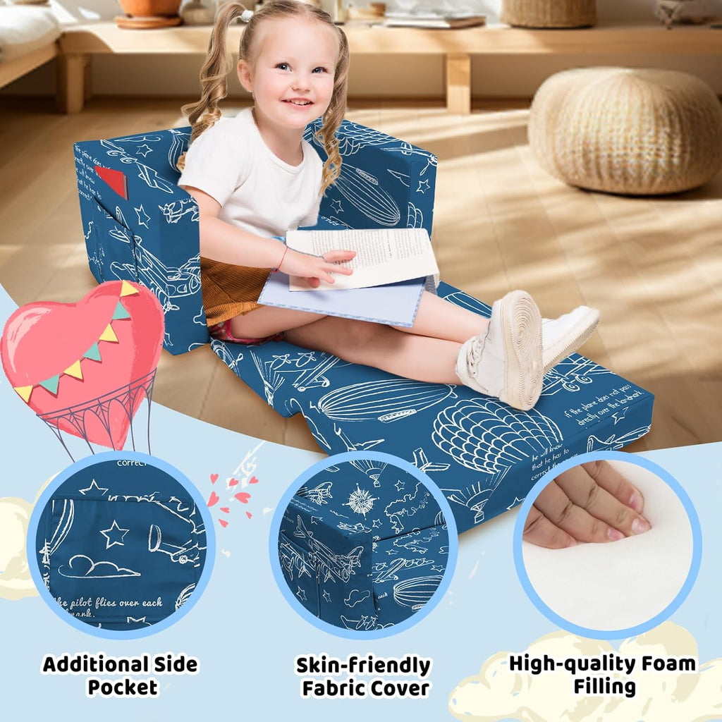 2 Seats 2 in 1 Flip Open Chair Sleeper Bed H197