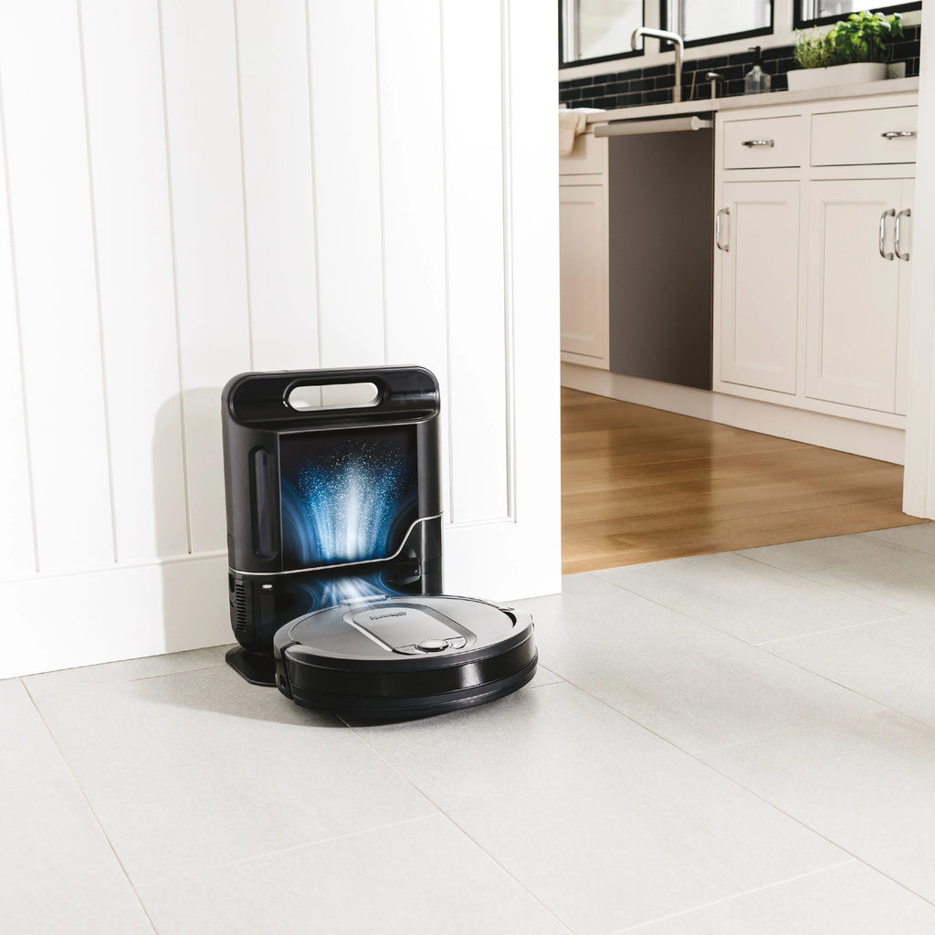 Black Robot Vacuum Cleaner with Self Empty Charger Base D123