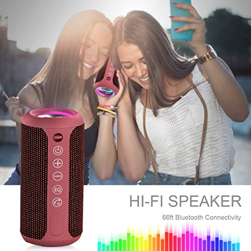 IPX7 Waterproof Bluetooth Speaker with LED Lights, 30H Playtime (Black) B646713