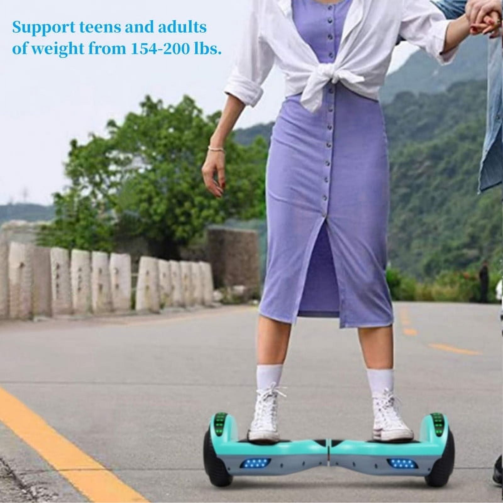 6.5 inch Off-Road All Terrain Hoverboard with LED Flash Wheels, Green Gray M825882