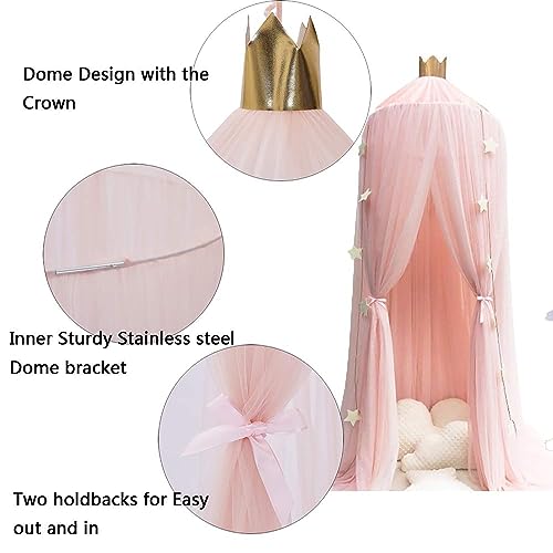 Blue Round Dome Bed Canopy with Lights K30985