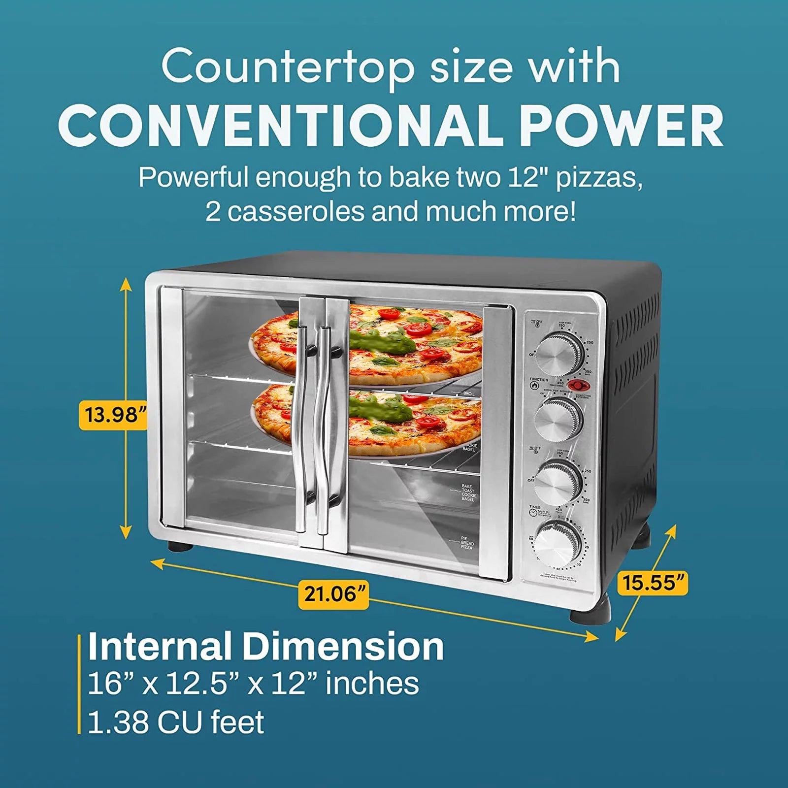 18-Slice Countertop Convection Oven with 4-Control Knobs Stainless Steel G1787