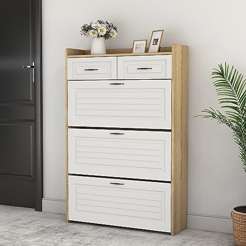 Shoe Cabinet with 3 Flip Drawers and 2 Drawers Z434