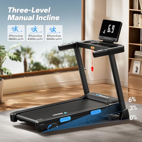 Foldable Treadmill with Incline, 7.5MPH, 16.5" Wider Belt D6153