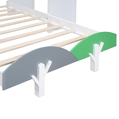 Twin Size Solid Wood House Bed with Desk Z419