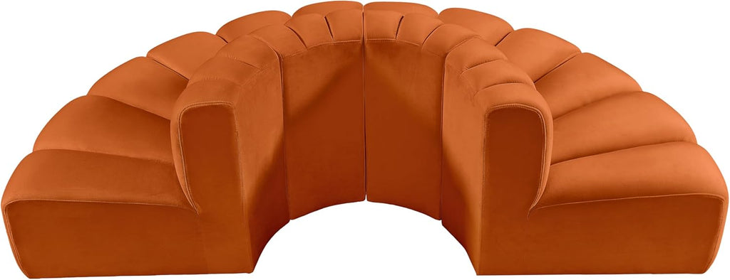 Cognac Velvet Sofa U2232