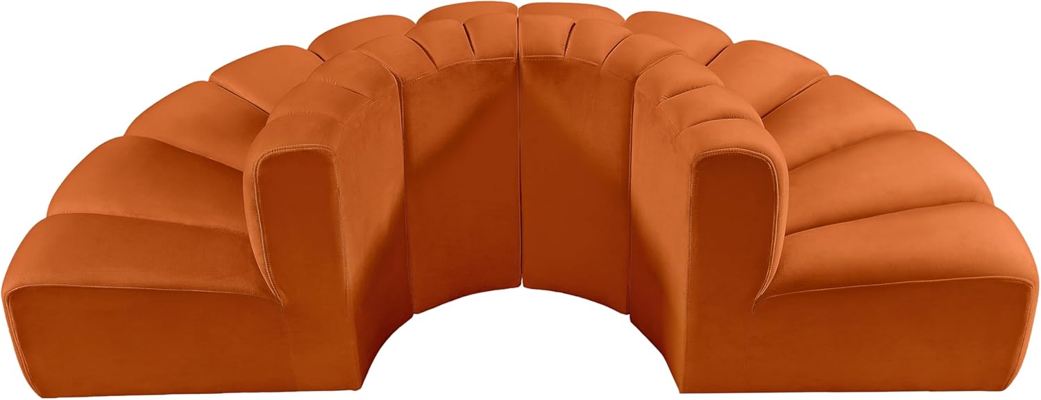 Cognac Velvet Sofa U2232