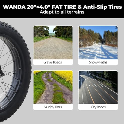 20"X4" Fat Tire Folding Electric Bike with 48V 10.4Ah Removable Battery X78366