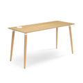 Table Desk 60" W x 24" D Ash White Metal D514403