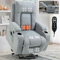 Grey Power Lift Recliner Chair with Heated and Massage R352