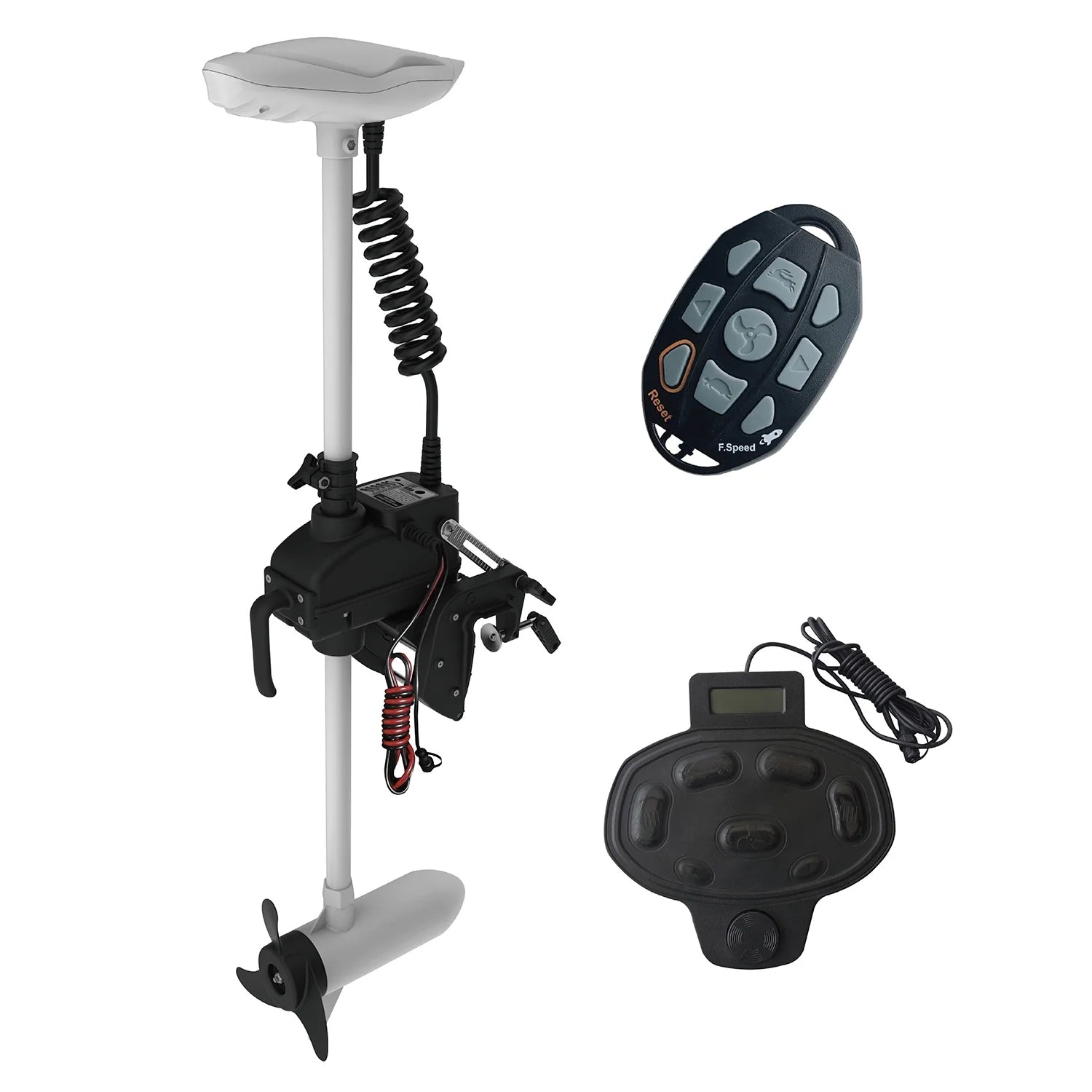 10.2ft Inflatable Pontoon Boat with Remote Trolling Motor and Foot Control S86596