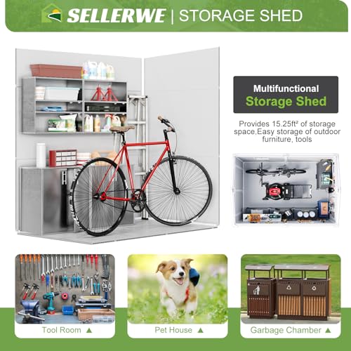 Dove Grey Resin Outdoor Storage Shed P608900