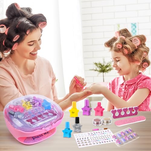 Nail Polish Kit with Pink Nail Dryer E69280