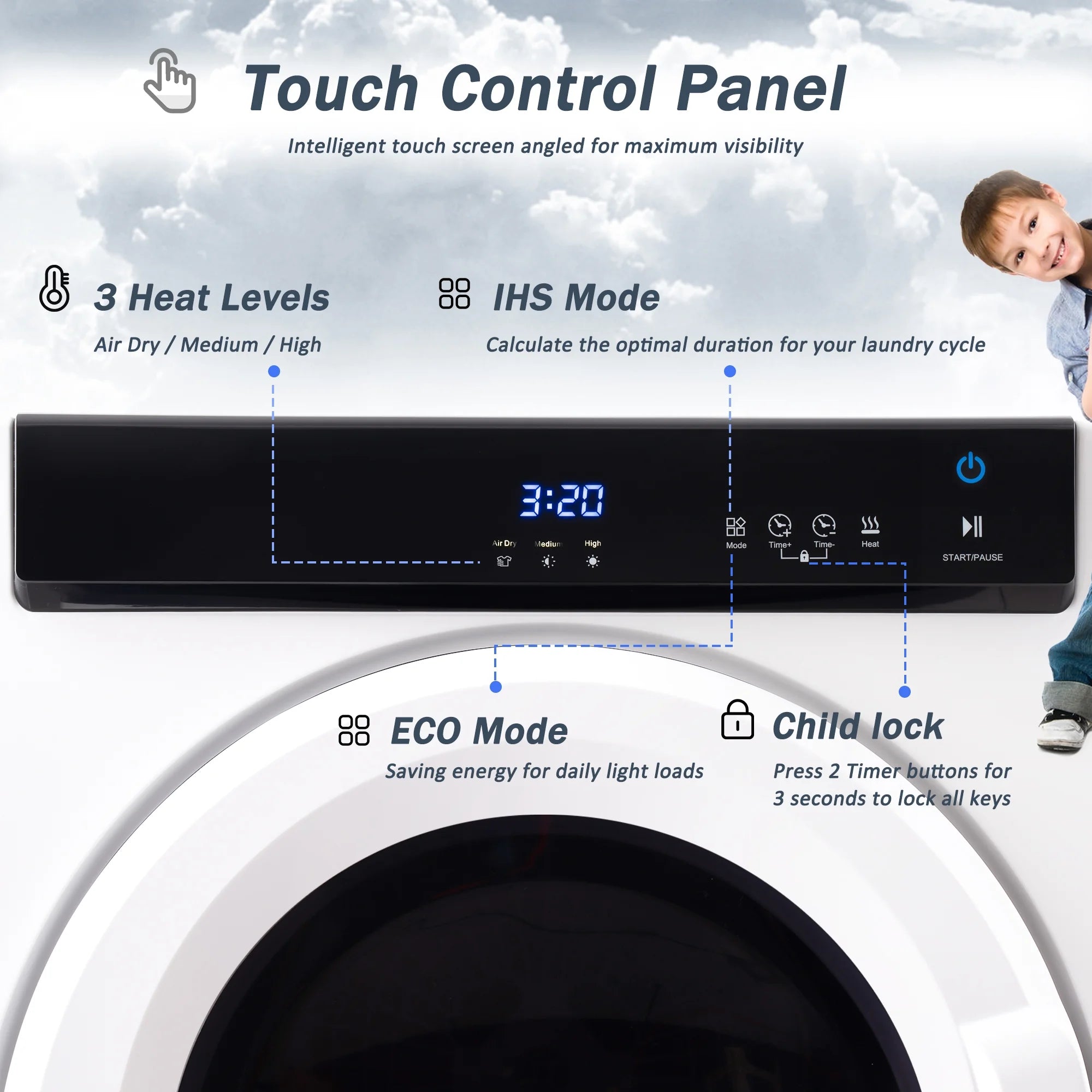 Electric Portable Clothes Dryer with Stainless Steel Tub S98986