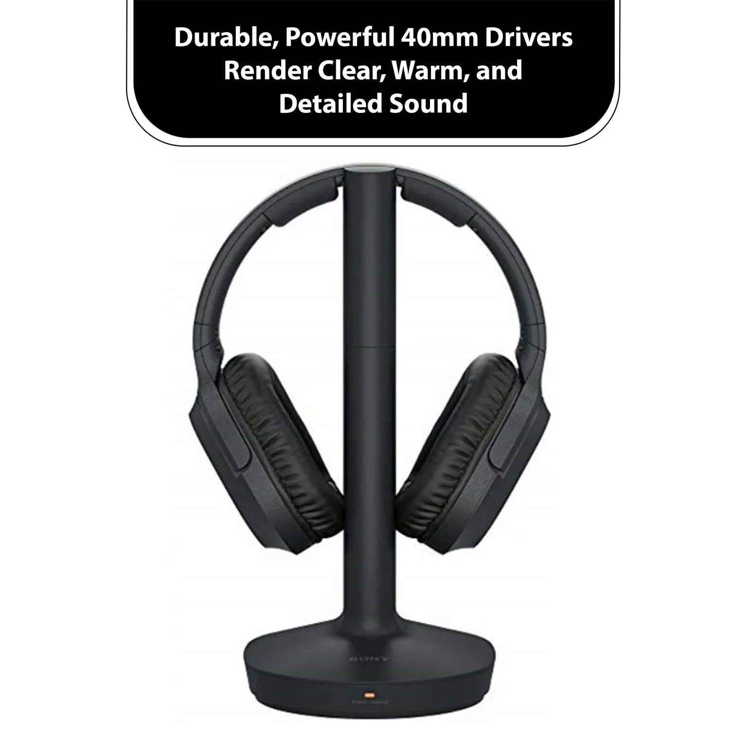 Wireless Over Ear Headphones with Transmitter Dock and RCA Plug Y-Adapter T55257