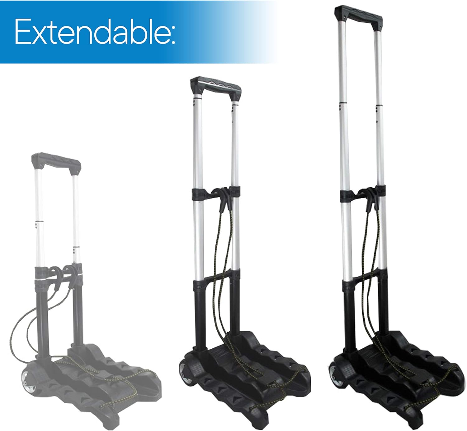 Black Aluminum Folding Luggage Cart N78662