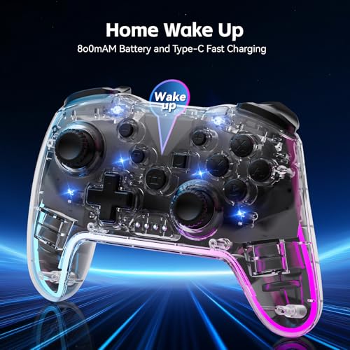 Ergonomic Wireless Gamepad with RGB Lighting O89310