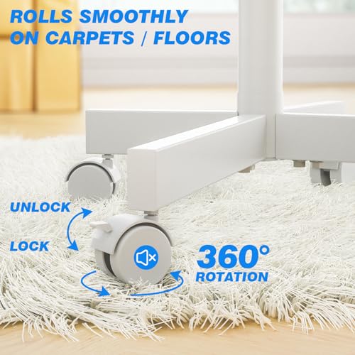 Mobile TV Cart for 23-60 Inch TVs, Height Adjustable Rolling Floor Stand with Wheels, Max VESA 400x400mm A565