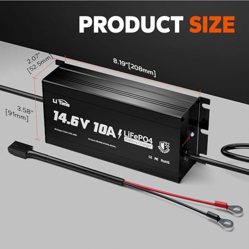 14.6V 10A LiFePO4 Onboard Charger with LED Indicator F9166