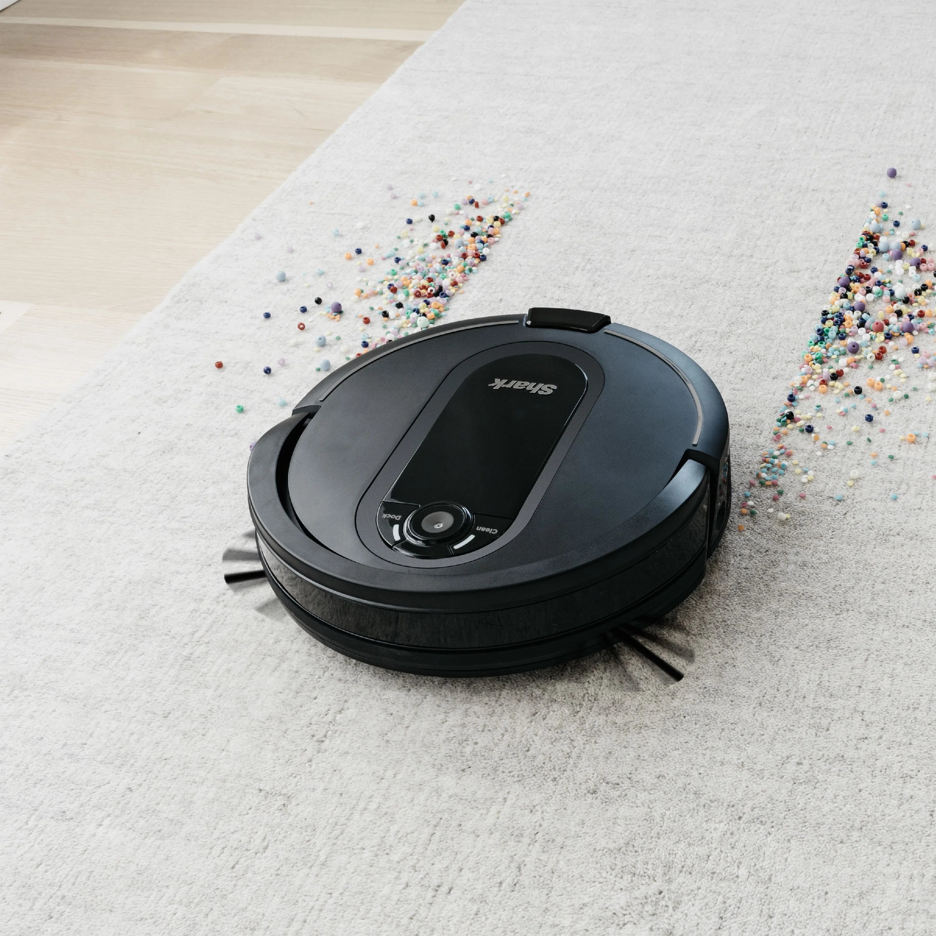 Black Robot Vacuum Cleaner with Self Empty Charger Base D123