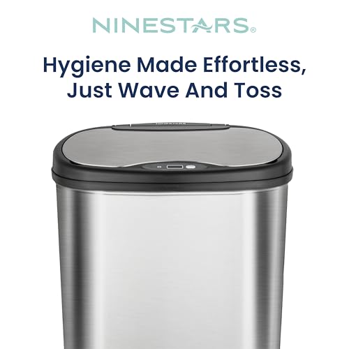 Stainless Steel Motion Sensor Trash Can, 50liters, Silver C12106