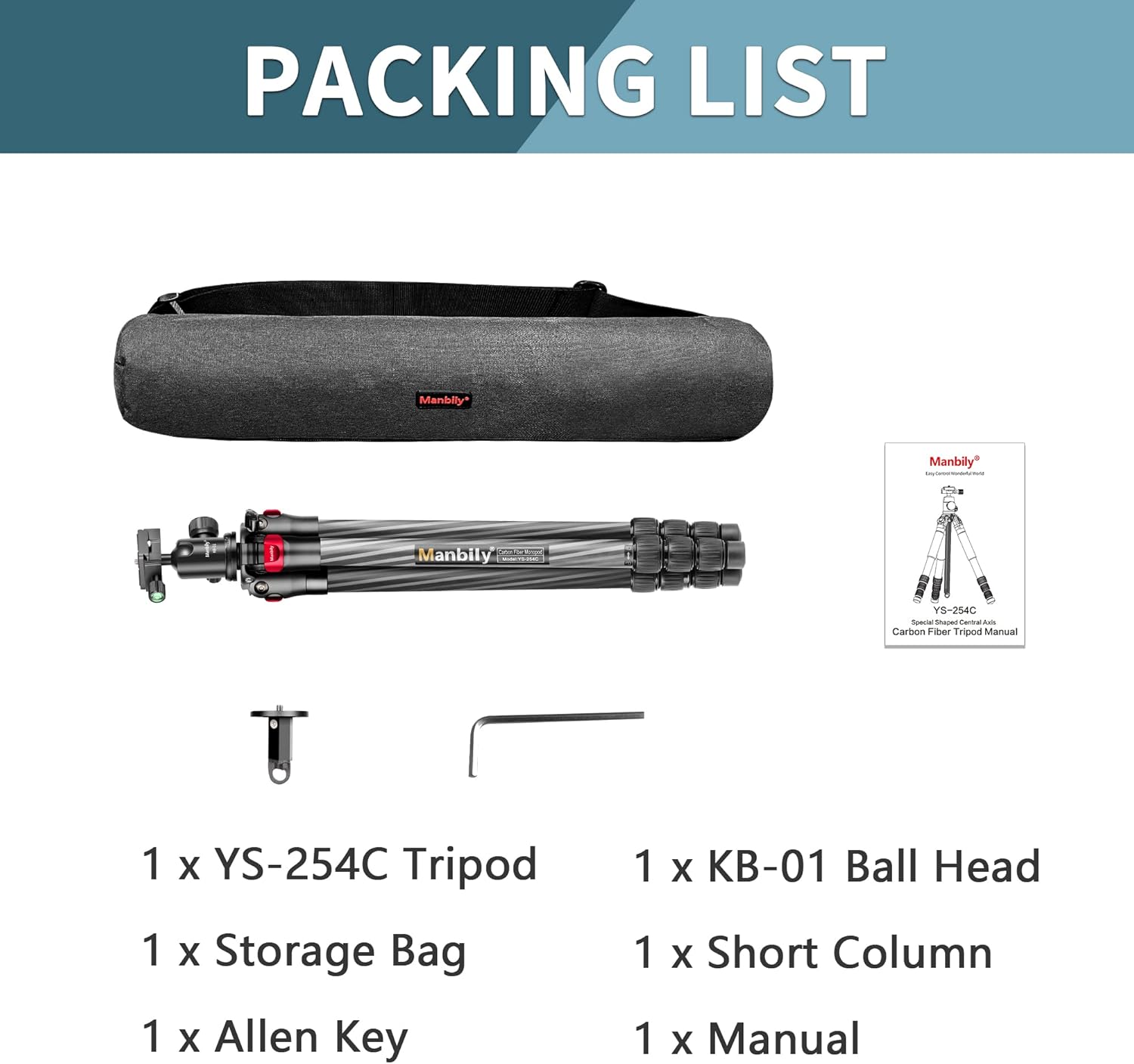 63" Carbon Fiber Camera Tripod Monopod Kit Q676
