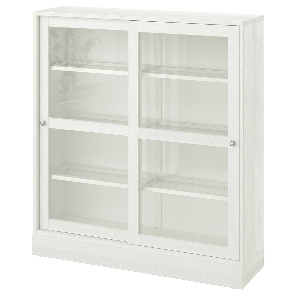 White Clear Glass Glass-Door Cabinet with Base Z6687
