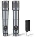 Dual Handheld Dynamic Wireless Microphone with Rechargeable Receiver E67333