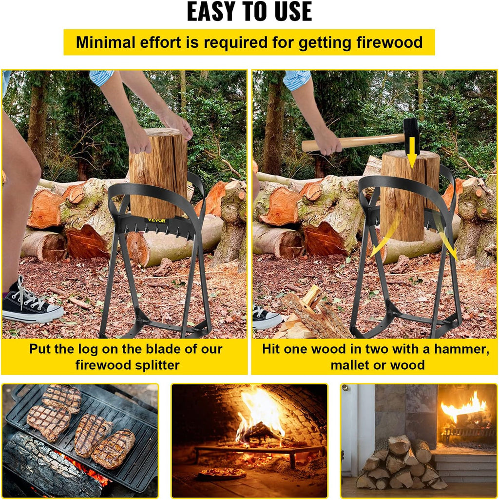 20.3" x 13.2" Manual Log Splitter for 8" Diameter Wood, 8.6 Lbs, Q235 Steel, Pack of 2 L522981