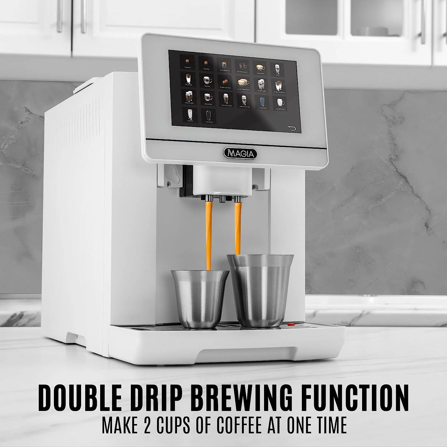 White Espresso Coffee Machine with Grinder and Milk Frother Z5027