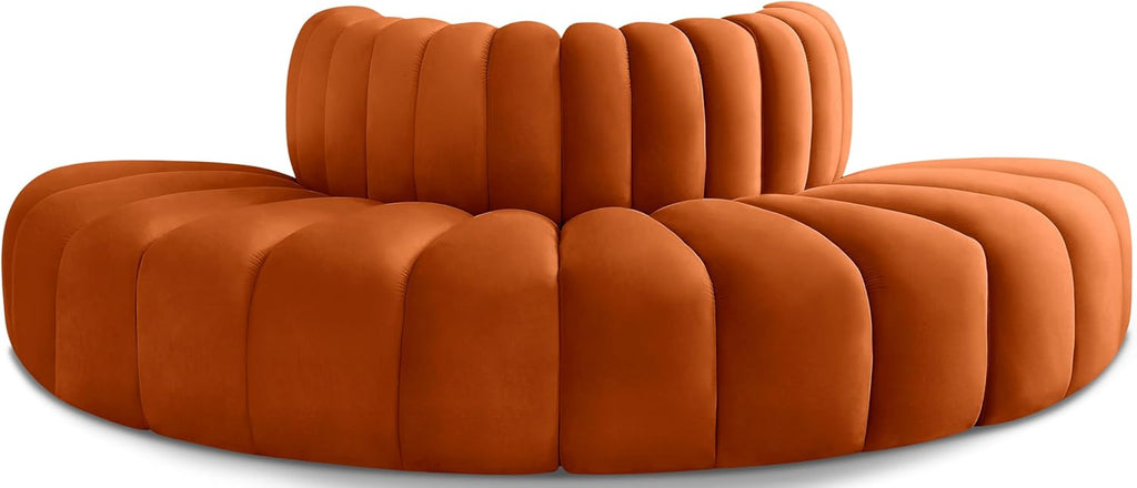 Cognac Velvet Sofa U2232