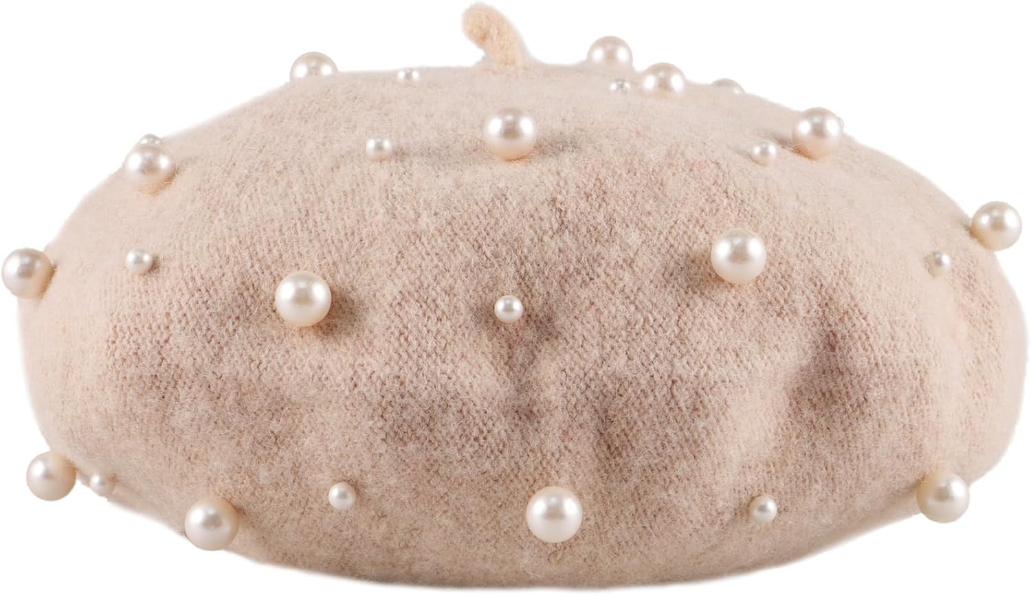 Beige Cashmere Wool Beret Q9643
