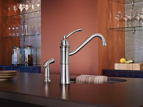 Mediterranean Bronze High-Arc Kitchen Faucet with Side Spray K62042
