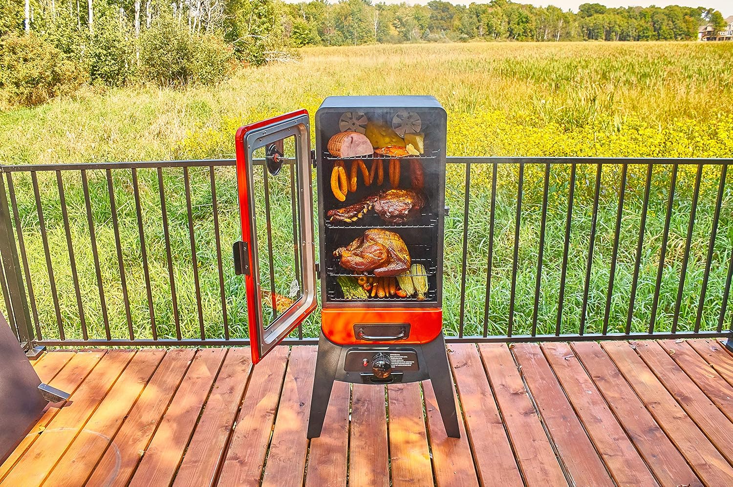 Red Vertical LP Gas Smoker T778